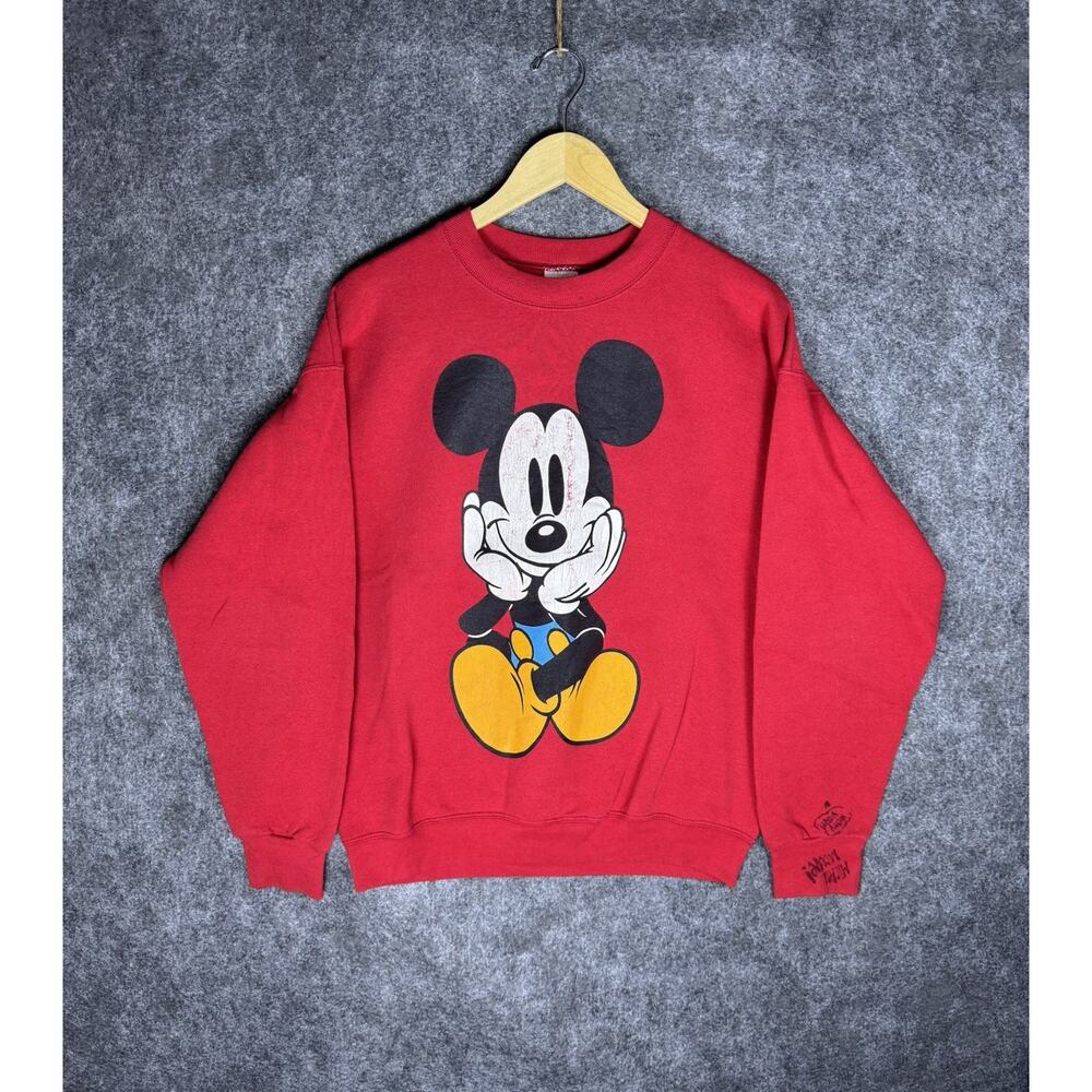 90s Classic Vintage Mickey & Co. Mickey Mouse Red Sweatshirt Adult Size Large